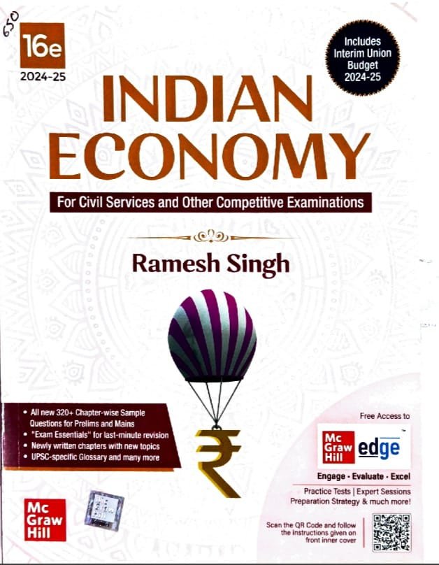 MCGRAW HILL EDGE INDIAN ECONEMY 16EDITION RAMESH SINGH EM