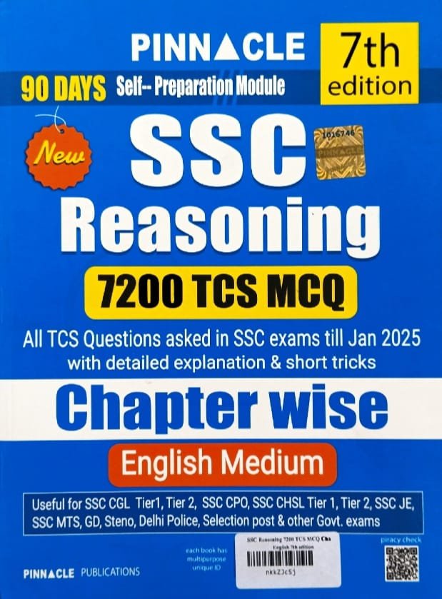 PINNACLE 9DAYS SELF PREPARATION MODULE SSC REASONING 7200+TCS -MACQ 7TH EDITION AUTHOR BALJIT DHAKA SIR EM
