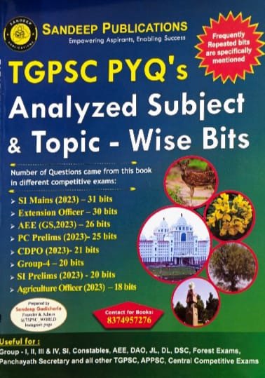 SANDEEP PUBLICATIONS TGPSC PYQS ANALYZED SUBJECT&TOPIC-WISE BITS AUTHOR SANDEEP GADICHERLA EM