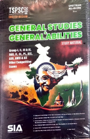 SIA PUBLISHERS TSPSC GENERAL STUDIES &GENERALABILITIES STUDYMATERIAL GROUP-1,11,111,1V ,DAO,  AEE EM MRP599