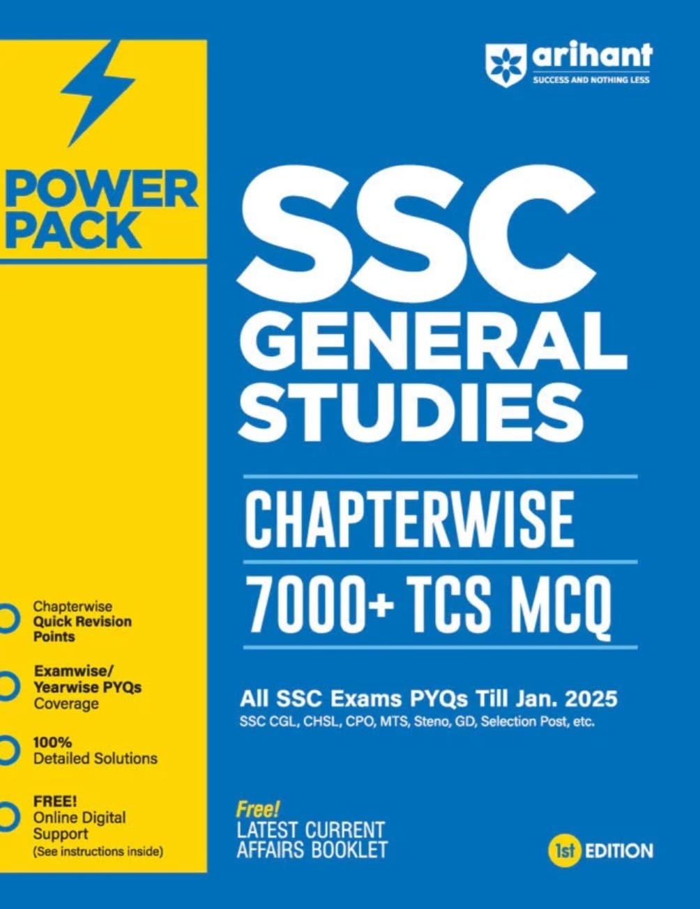 ARIHANT PUBLICATION SSC GENERALSTUDIES CHAPTERWISE 7000+TCS MCQ JAN-2025