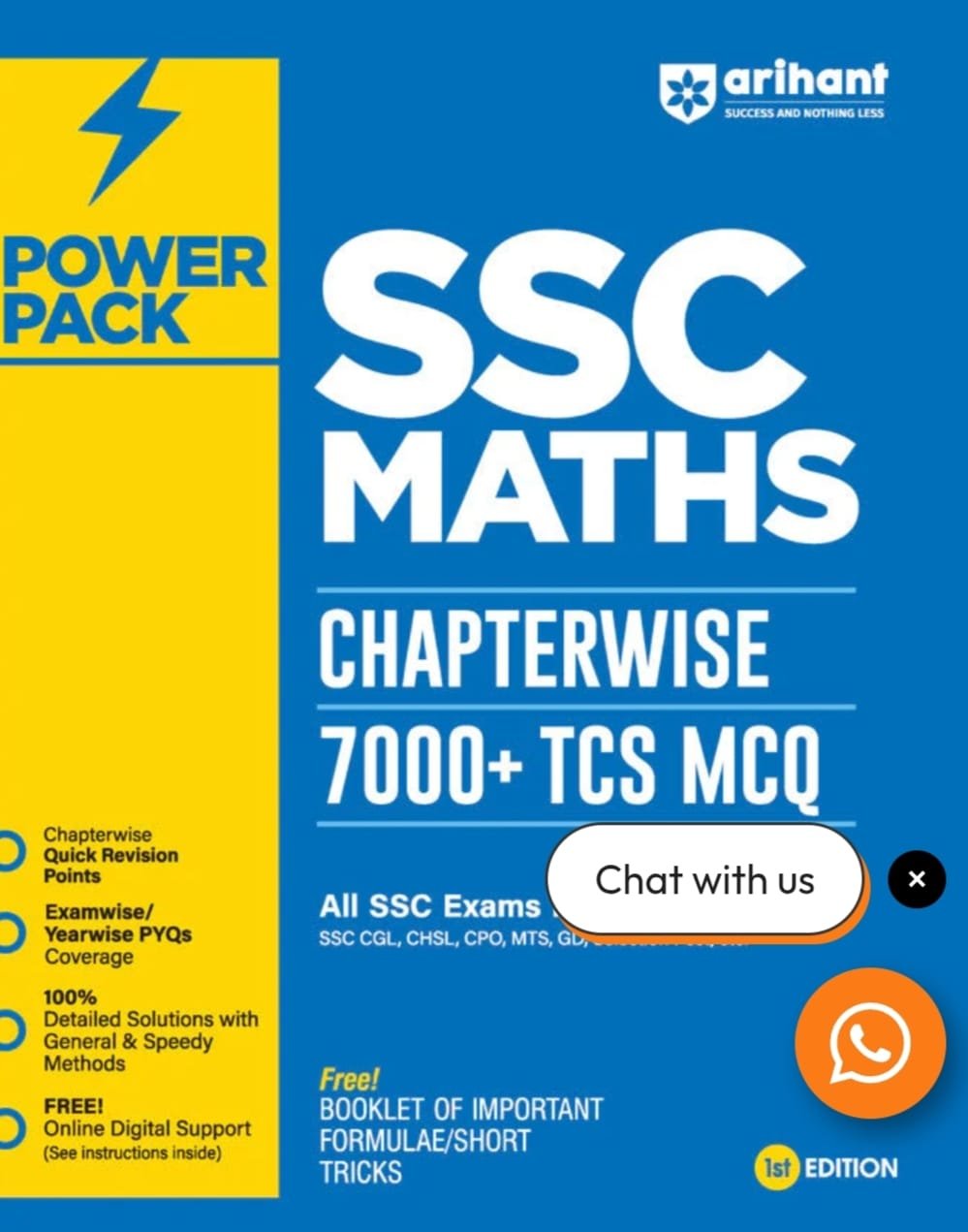 ARIHANT PUBLICATION SSC MATHS CHAPTERWISE 7000+TCS MCQ JAN-2025