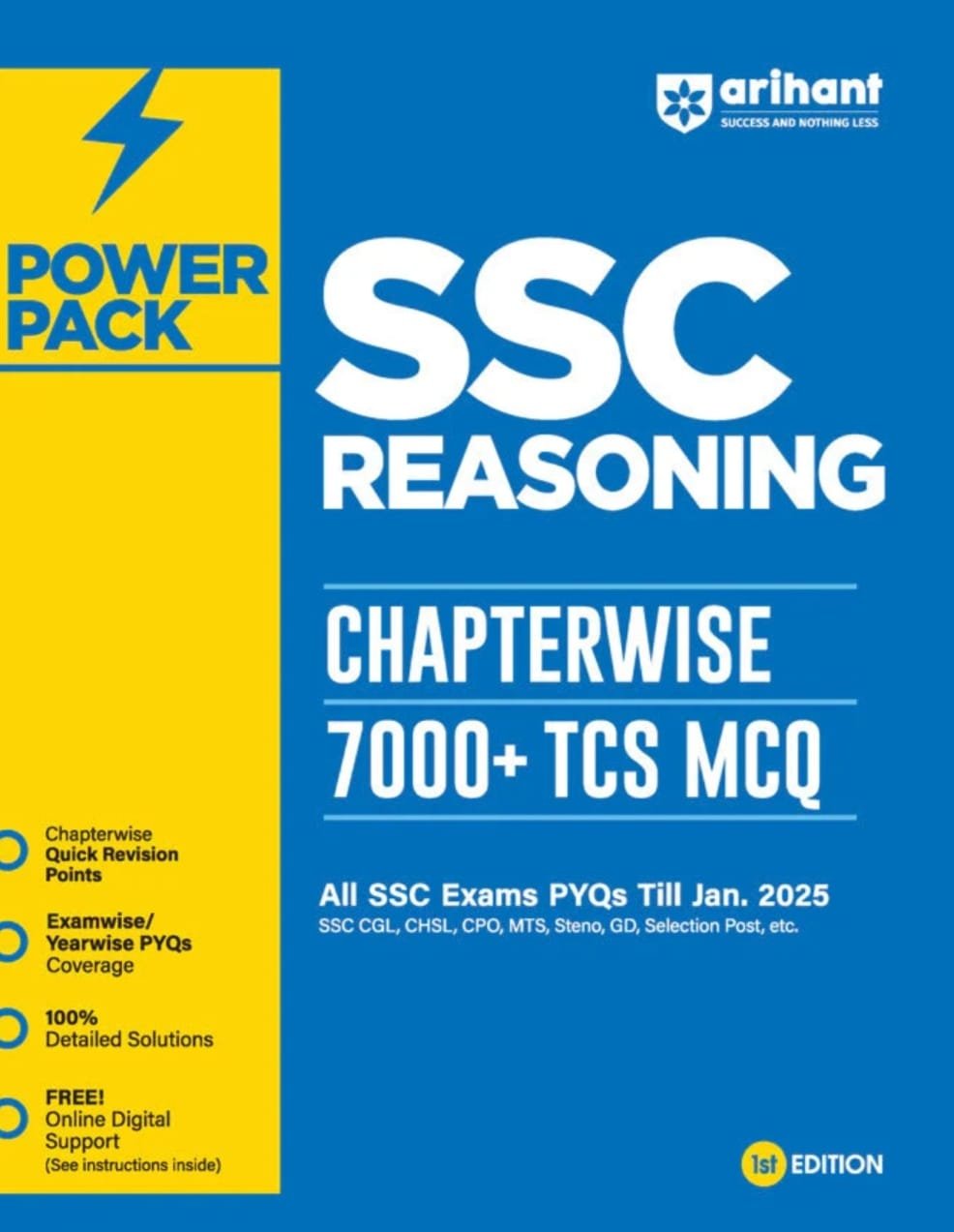 ARIHANT PUBLICATION SSC REASONING CHAPTERWISE 7000+TCS MCQ JAN-2025
