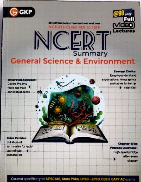 GKP PUBLICATIONS NCERT SUMMARY GENERAL SCIENCE &ENVIRONMENT CLASS 6TH TO 12TH EM