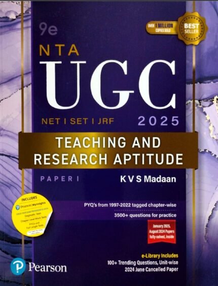 PEARSON PUBLICATIONS NTA UGC NET SET JRF 2025 TEACHING AND RESEARCH APTITUDE PAPER-1 AUTHOR K V S MADAAN EM