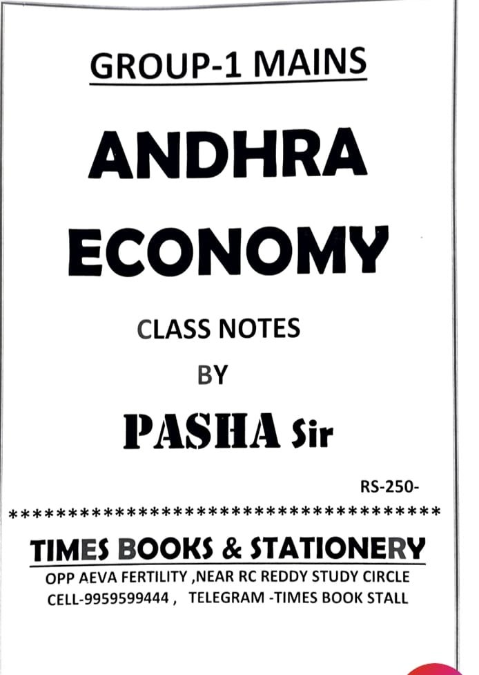 GROUP-1 MAINS AP ECONEMY CLASSNOTES BY PASHA SIR ENGLISH MEDIUM