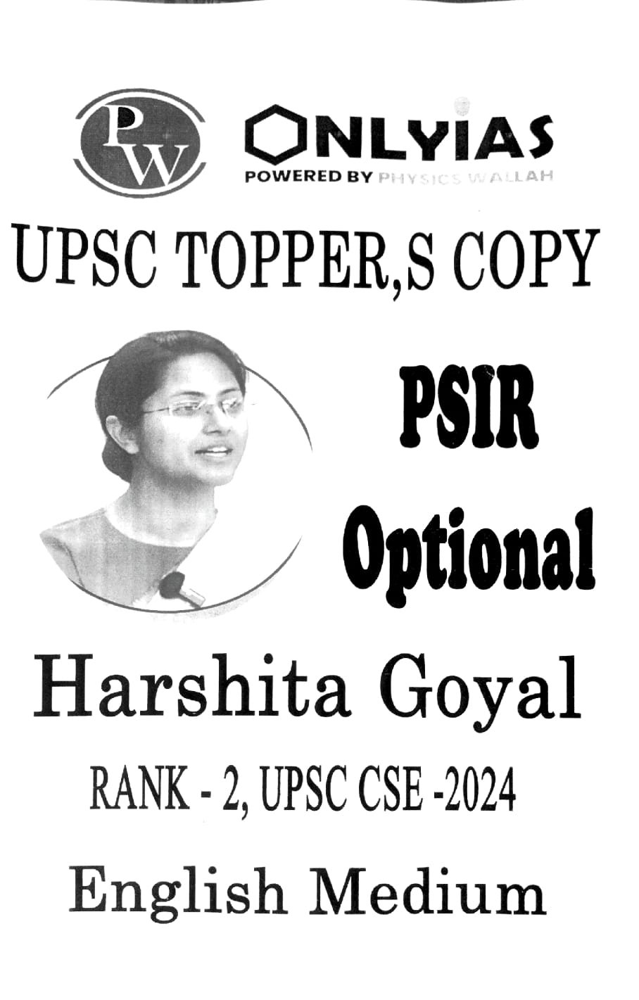 UPSC TOPPERS CLASS NOTES PSIR OPTIONAL HARSHITA GOYAL RANK-2 2024 ENGLISHMEDIUM