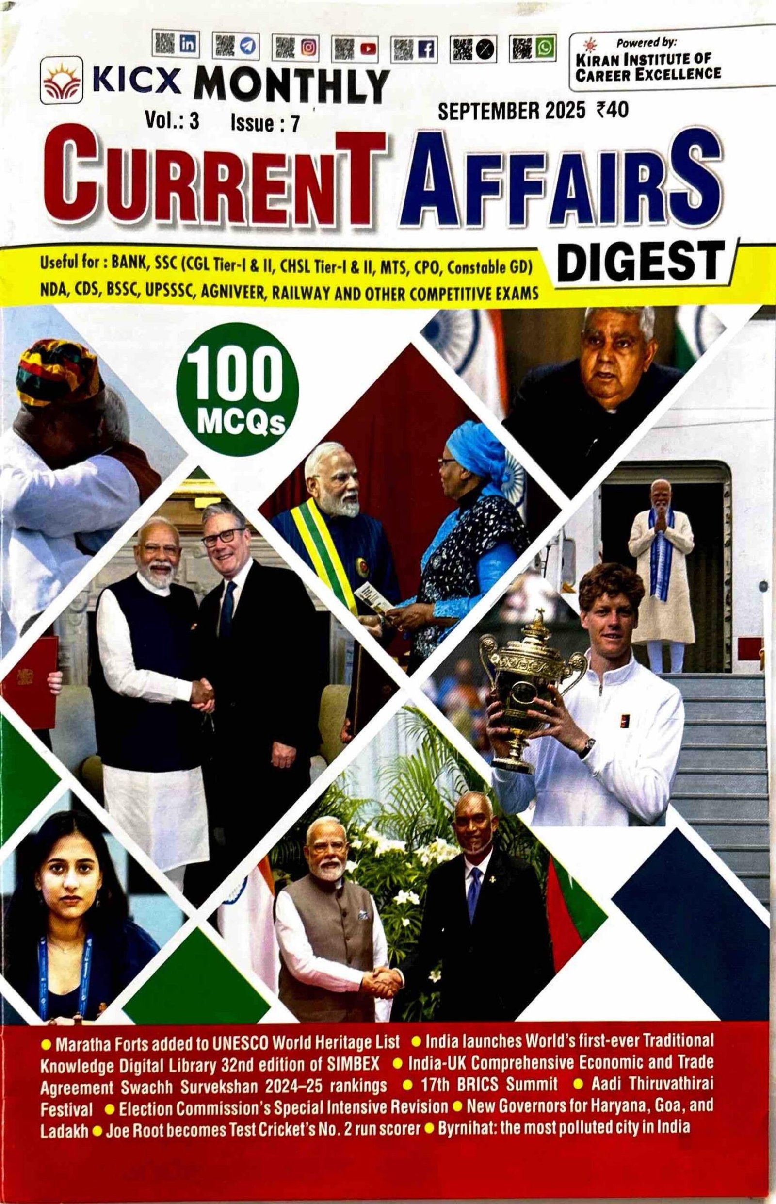 KICX MONTHLY CURRENT AFFAIRS SEPTEMBER 2025