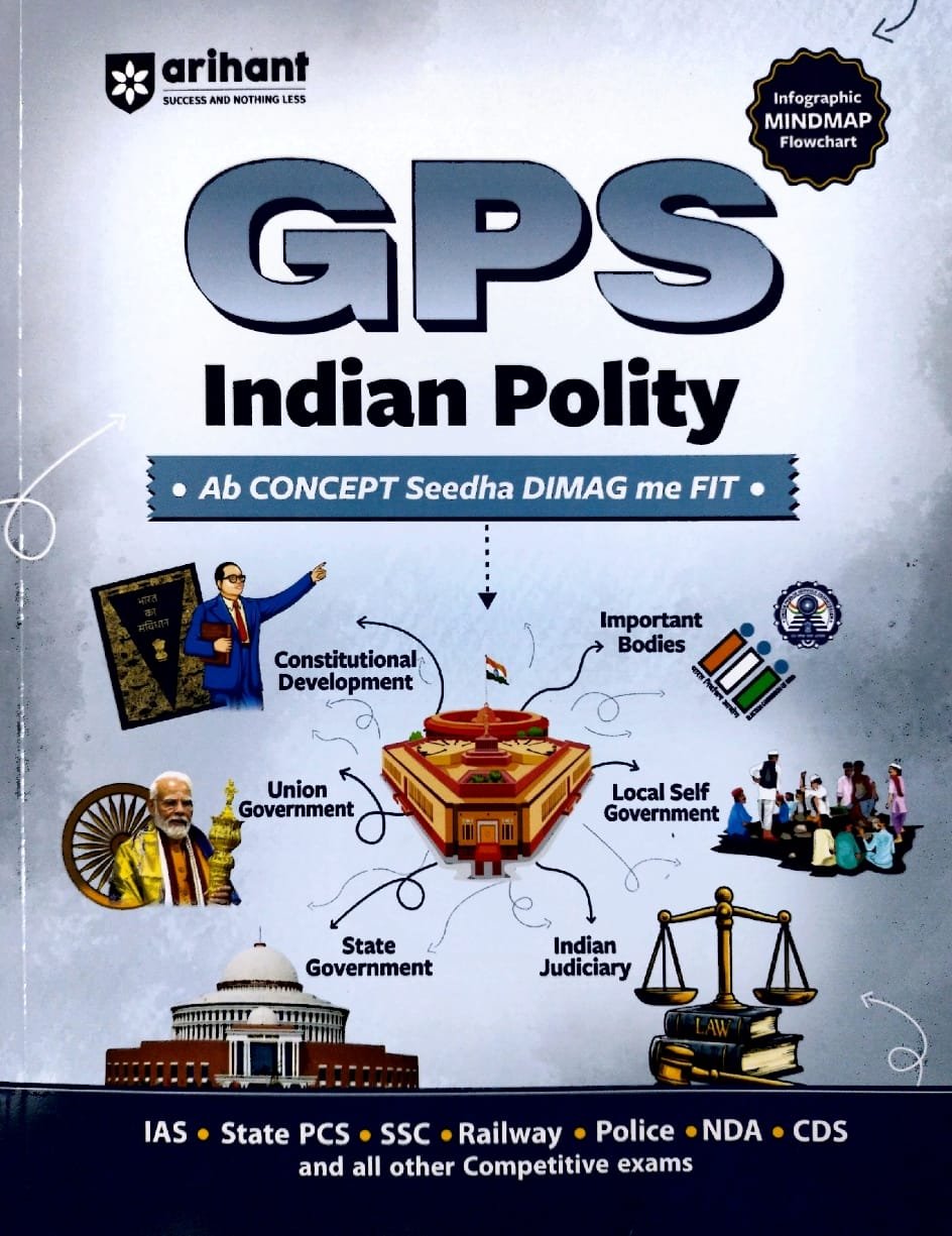 ARIHANT GPS INDIAN POLITY INFOGRAPHIC MINDMAP FLOWCHART ENGLISH MEDIUM 2026