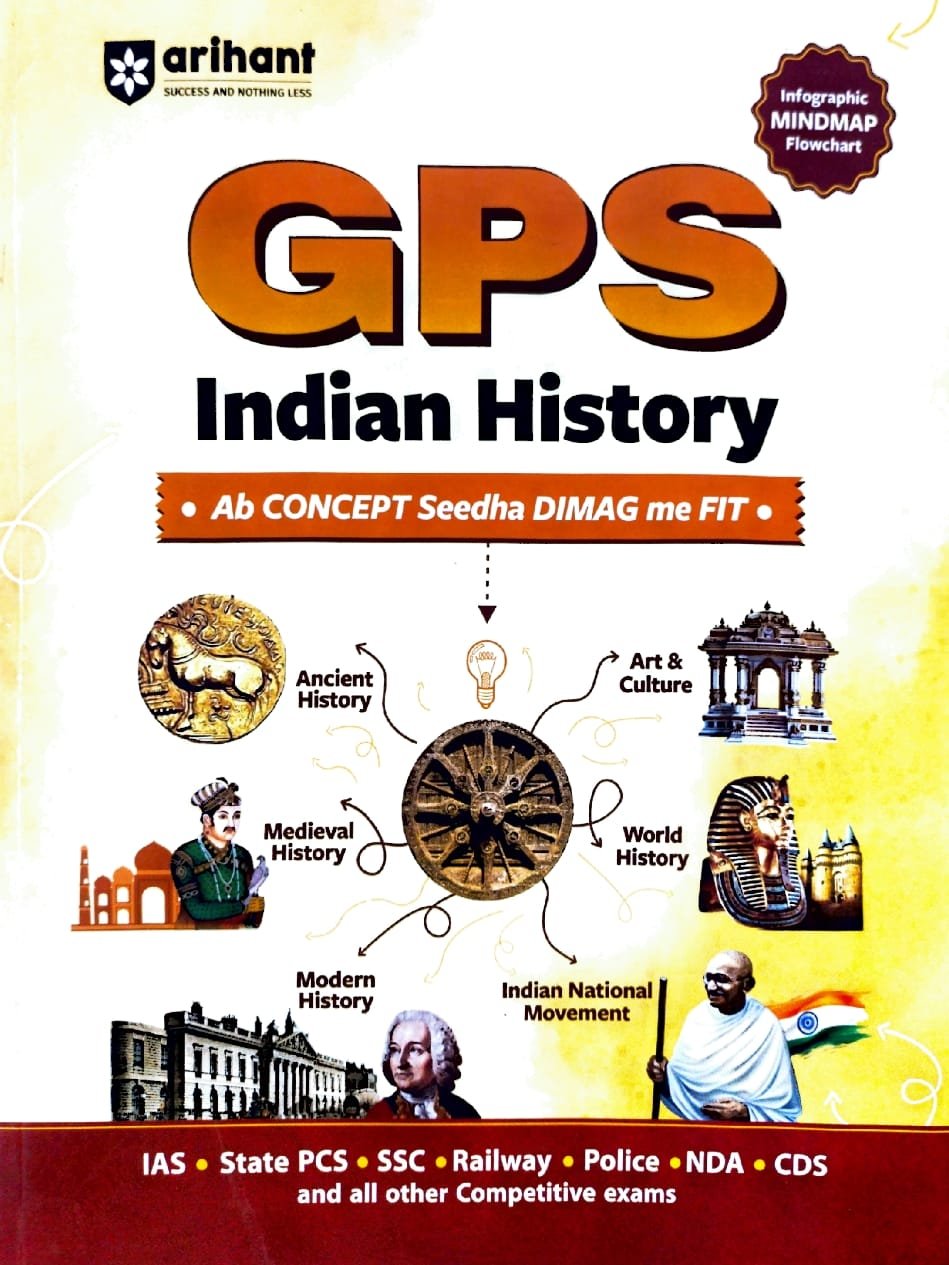 ARIHANT GPS INDIANHISTORY INFOGRAPHIC MINDMAP FLOWCHART ENGLISH MEDIUM 2026